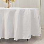 Lamour Satin 108" Round Tablecloth White - Durable & Silk - Like Table Cover for Classy Weddings & Events - Bell Racket Store