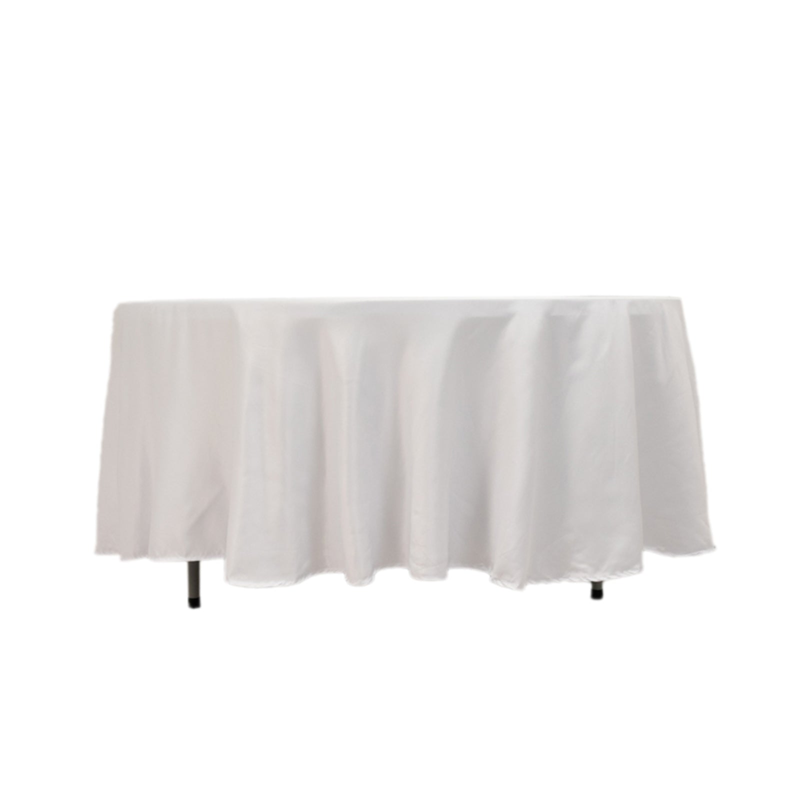 Lamour Satin 108" Round Tablecloth White - Durable & Silk - Like Table Cover for Classy Weddings & Events - Bell Racket Store