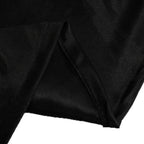 Lamour Satin 120" Round Tablecloth Black - Seamless Table Cover with Soft Tempered Sheen for Upscale Gatherings - Bell Racket Store