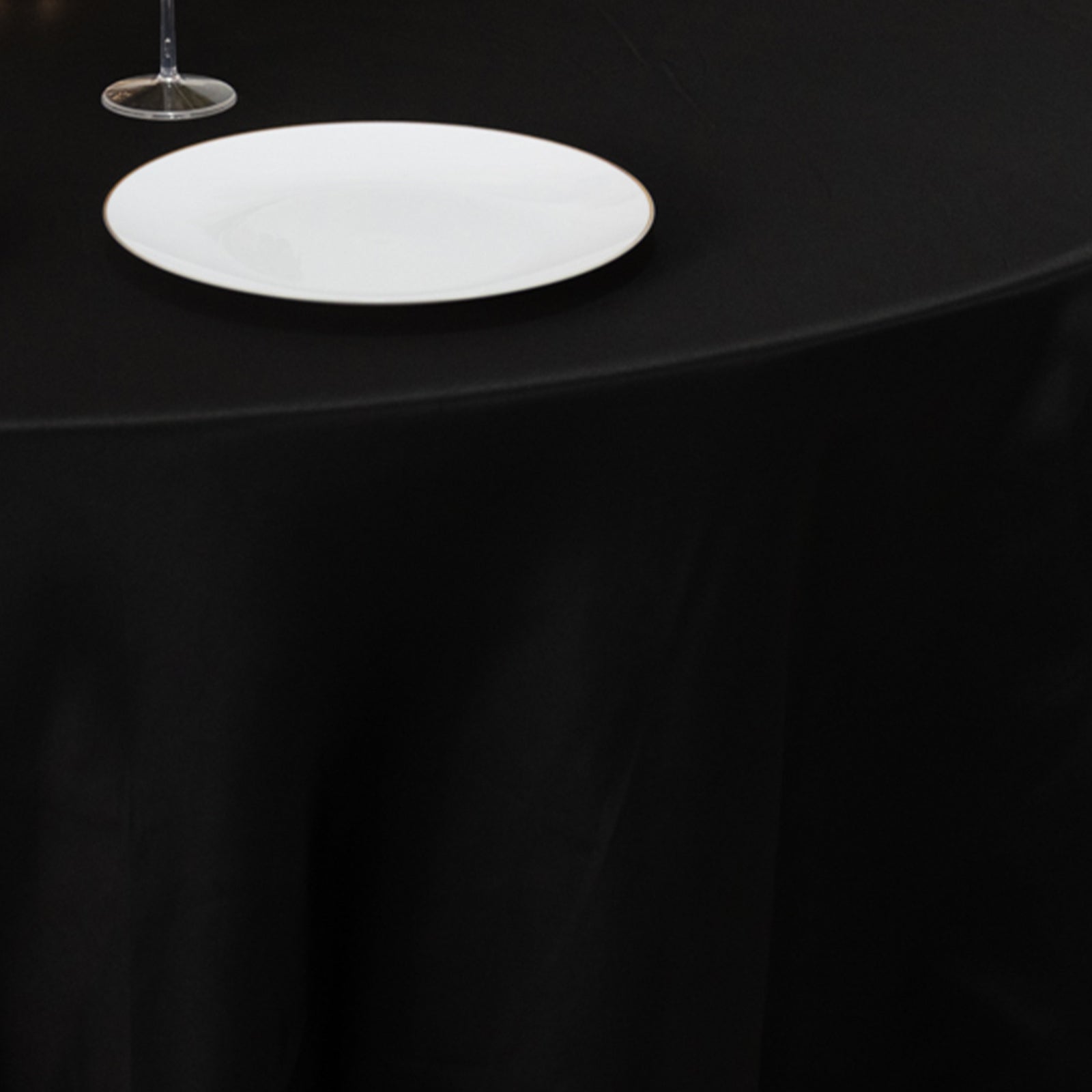 Lamour Satin 120" Round Tablecloth Black - Seamless Table Cover with Soft Tempered Sheen for Upscale Gatherings - Bell Racket Store