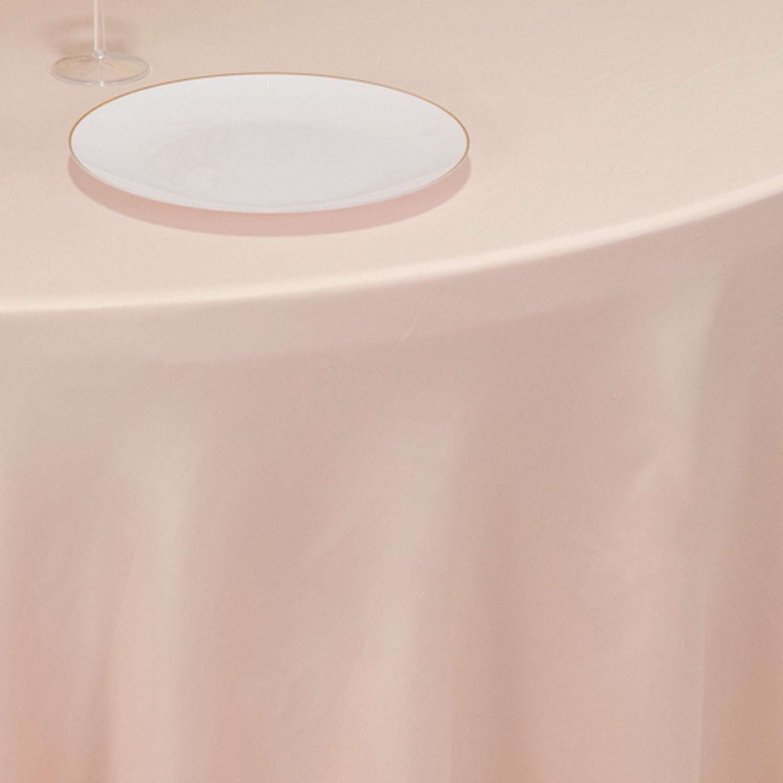 Lamour Satin 120" Round Tablecloth Blush - Seamless Table Cover with Soft Tempered Sheen - Bell Racket Store