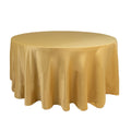 Lamour Satin 120" Round Tablecloth Champagne - Seamless Table Cover with Soft Tempered Sheen - Bell Racket Store