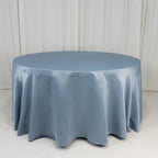 Lamour Satin 120" Round Tablecloth Dusty Blue - Seamless Table Cover with Soft Tempered Sheen - Bell Racket Store