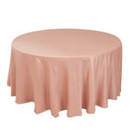 Lamour Satin 120" Round Tablecloth Dusty Rose - Seamless Table Cover with Soft Tempered Sheen - Bell Racket Store