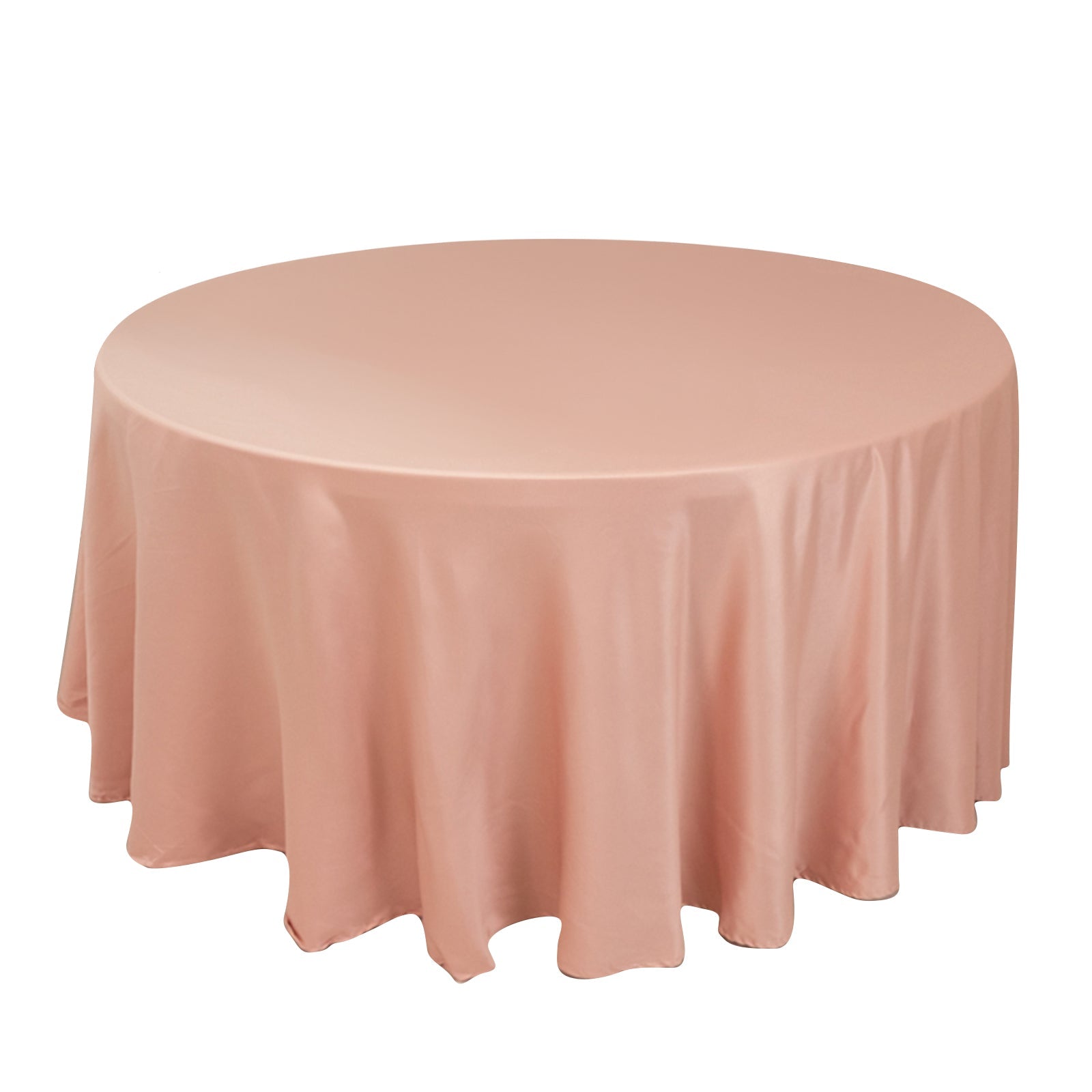 Lamour Satin 120" Round Tablecloth Dusty Rose - Seamless Table Cover with Soft Tempered Sheen - Bell Racket Store