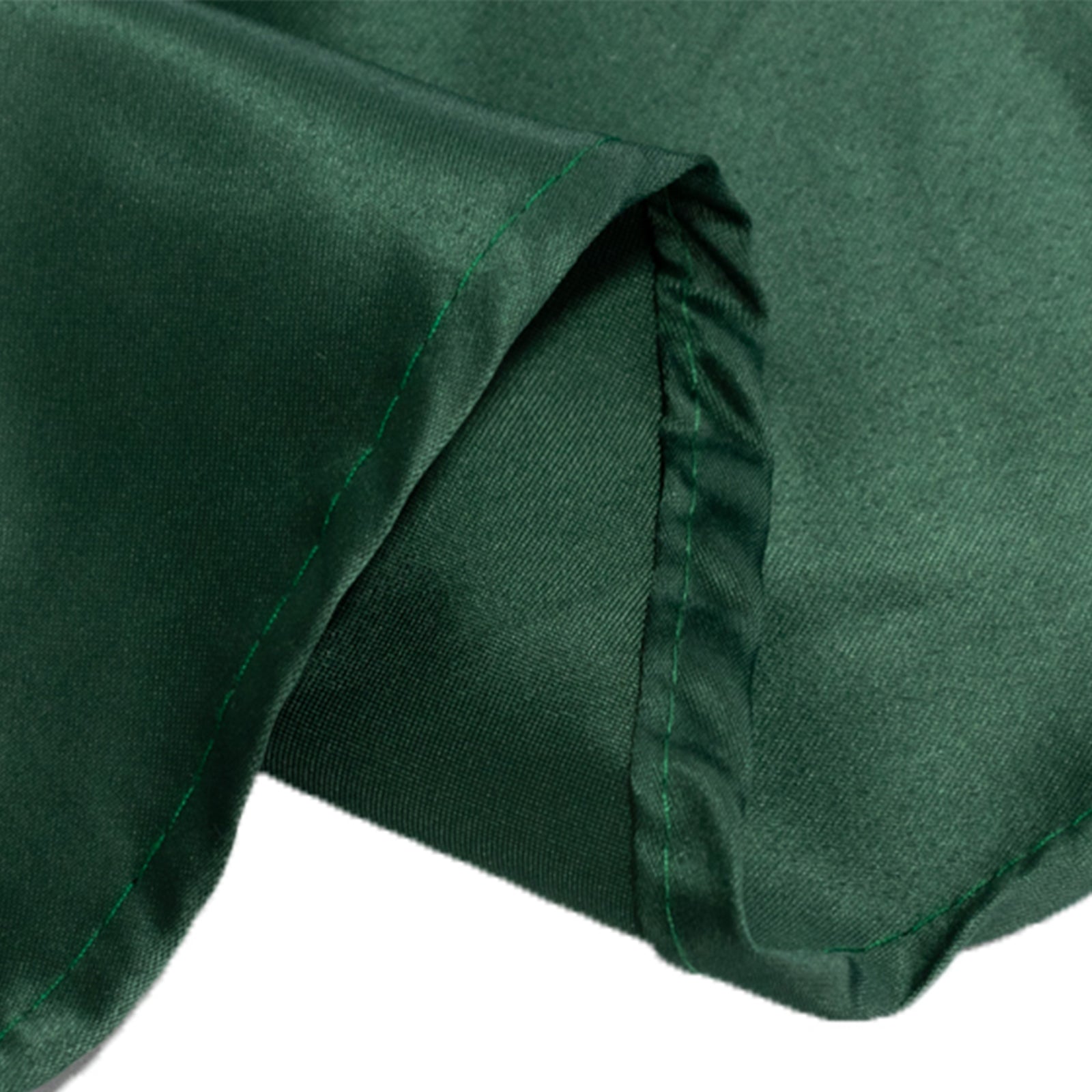 Lamour Satin 120" Round Tablecloth Hunter Emerald Green - Seamless Table Cover with Soft Tempered Sheen - Bell Racket Store
