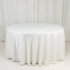 Lamour Satin 120" Round Tablecloth Ivory - Seamless Table Cover with Soft Tempered Sheen - Bell Racket Store