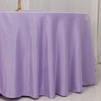 Lamour Satin 120" Round Tablecloth Lavender Lilac - Seamless Table Cover with Soft Tempered Sheen - Bell Racket Store