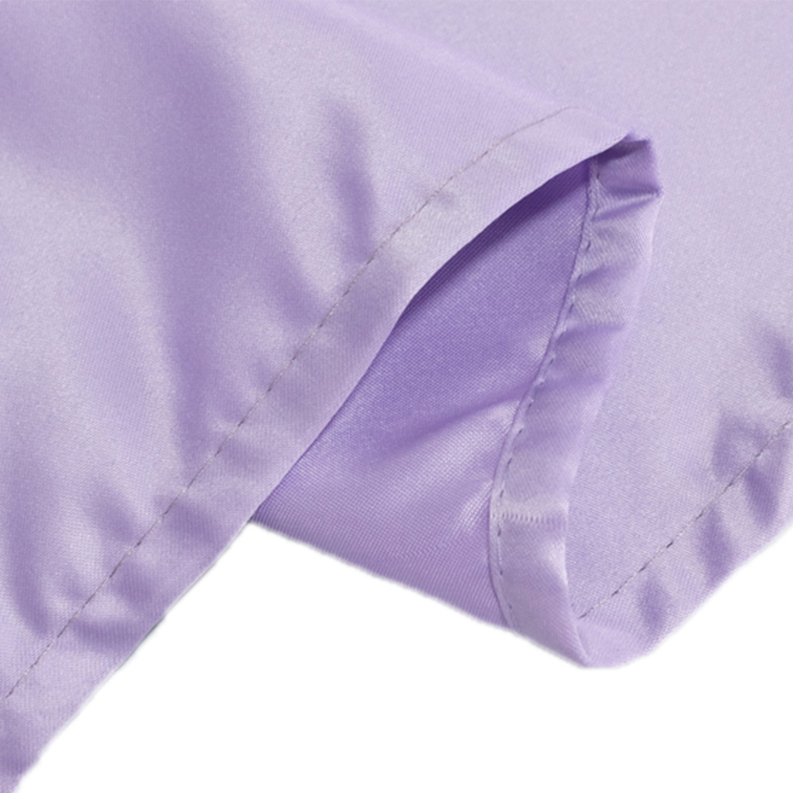 Lamour Satin 120" Round Tablecloth Lavender Lilac - Seamless Table Cover with Soft Tempered Sheen - Bell Racket Store