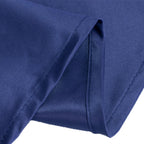 Lamour Satin 120" Round Tablecloth Navy Blue - Seamless Table Cover with Soft Tempered Sheen - Bell Racket Store