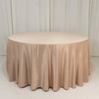 Lamour Satin 120" Round Tablecloth Nude - Seamless Table Cover with Soft Tempered Sheen - Bell Racket Store