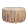 Lamour Satin 120" Round Tablecloth Nude - Seamless Table Cover with Soft Tempered Sheen - Bell Racket Store