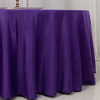 Lamour Satin 120" Round Tablecloth Purple - Seamless Table Cover with Soft Tempered Sheen - Bell Racket Store