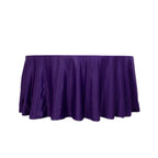 Lamour Satin 120" Round Tablecloth Purple - Seamless Table Cover with Soft Tempered Sheen - Bell Racket Store