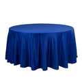 Lamour Satin 120" Round Tablecloth Royal Blue - Seamless Table Cover with Soft Tempered Sheen - Bell Racket Store