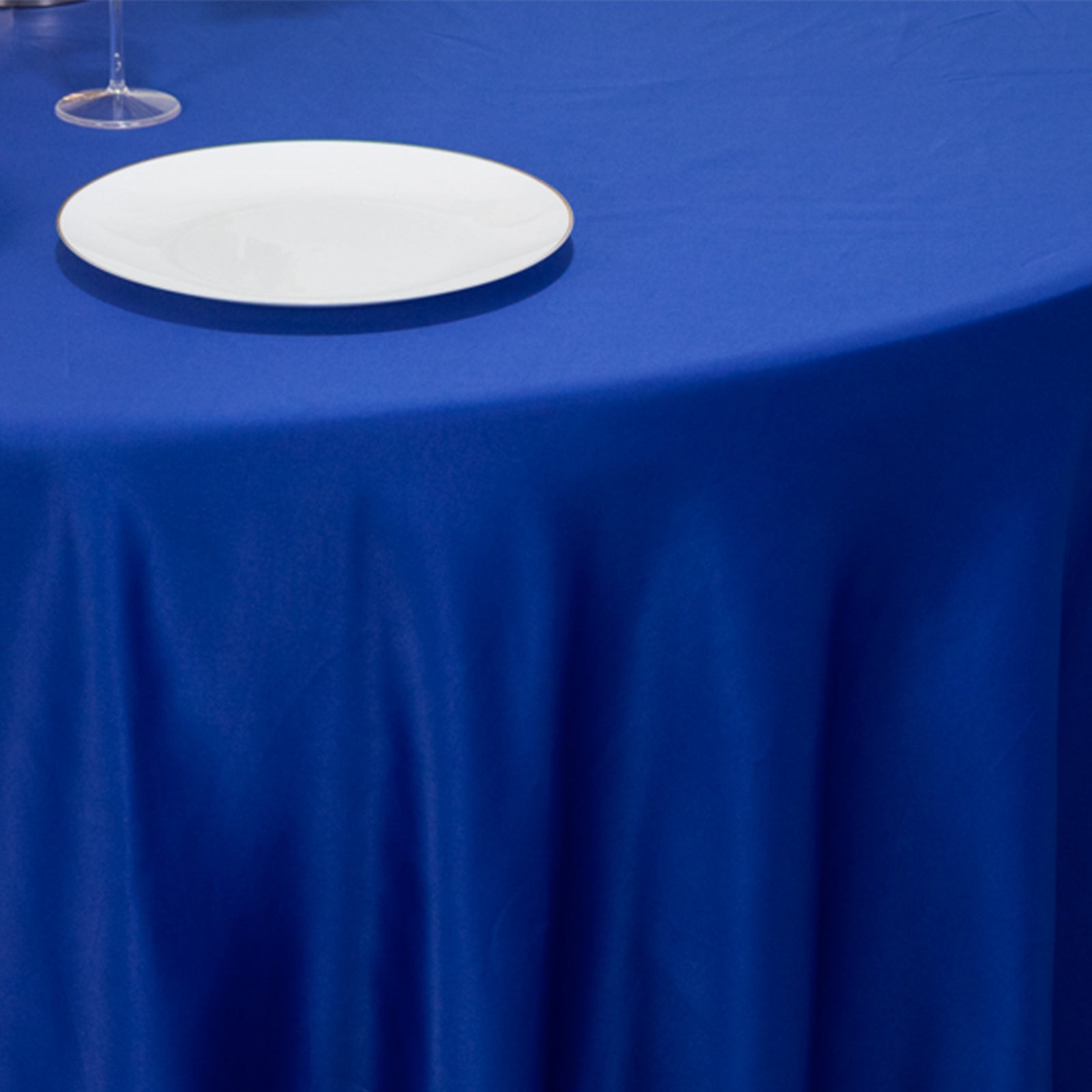 Lamour Satin 120" Round Tablecloth Royal Blue - Seamless Table Cover with Soft Tempered Sheen - Bell Racket Store