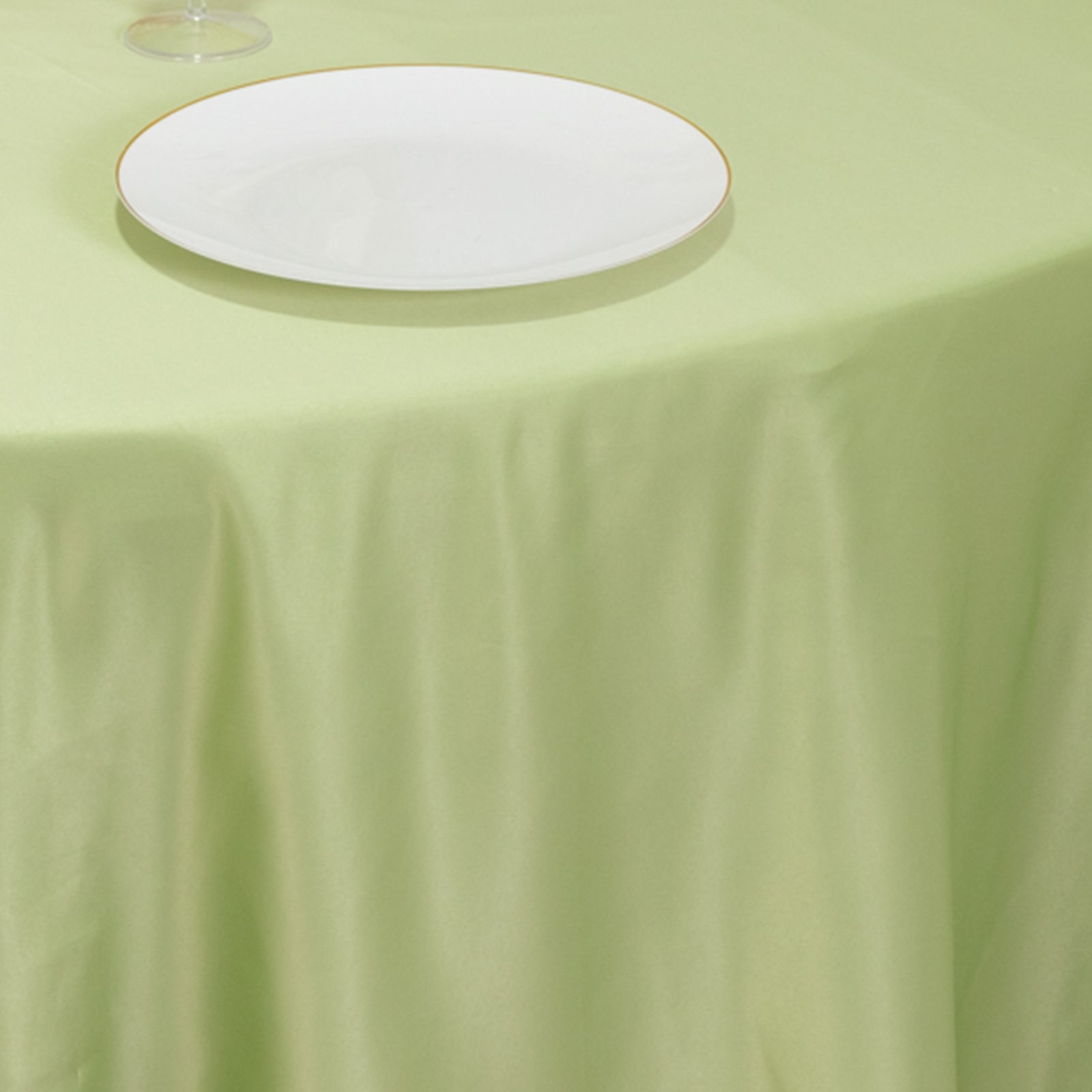 Lamour Satin 120" Round Tablecloth Sage Green - Seamless Table Cover with Soft Tempered Sheen - Bell Racket Store