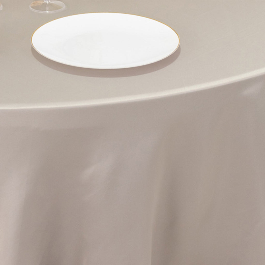 Lamour Satin 120" Round Tablecloth Silver - Seamless Table Cover with Soft Tempered Sheen - Bell Racket Store