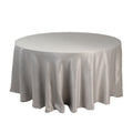 Lamour Satin 120" Round Tablecloth Silver - Seamless Table Cover with Soft Tempered Sheen - Bell Racket Store
