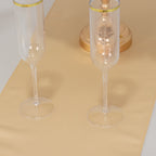 Lamour Satin 12"x108" Table Runner Beige - Smooth & Lustrous Finish - Bell Racket Store