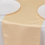 Lamour Satin 12"x108" Table Runner Beige - Smooth & Lustrous Finish - Bell Racket Store