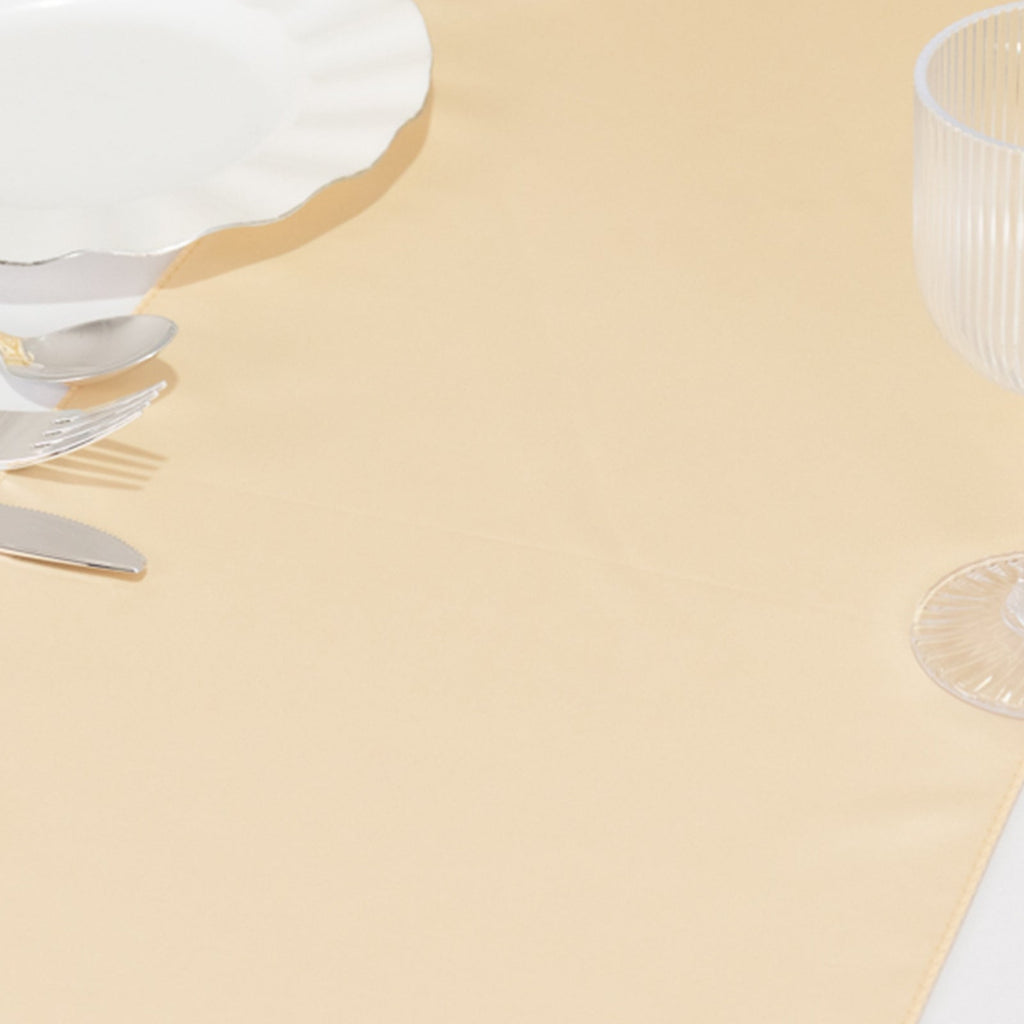 Lamour Satin 12"x108" Table Runner Beige - Smooth & Lustrous Finish - Bell Racket Store