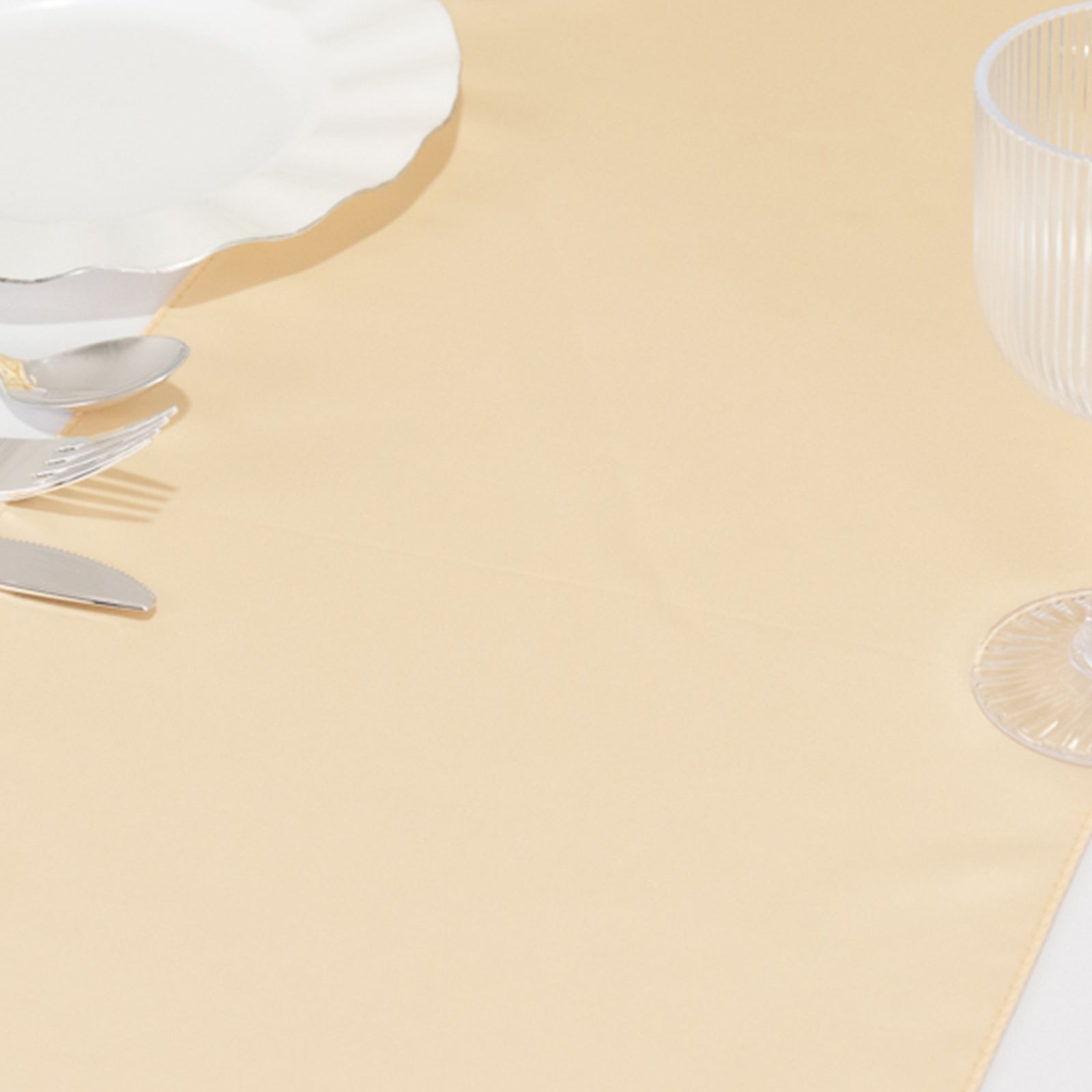 Lamour Satin 12"x108" Table Runner Beige - Smooth & Lustrous Finish - Bell Racket Store