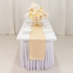 Lamour Satin 12"x108" Table Runner Beige - Smooth & Lustrous Finish - Bell Racket Store