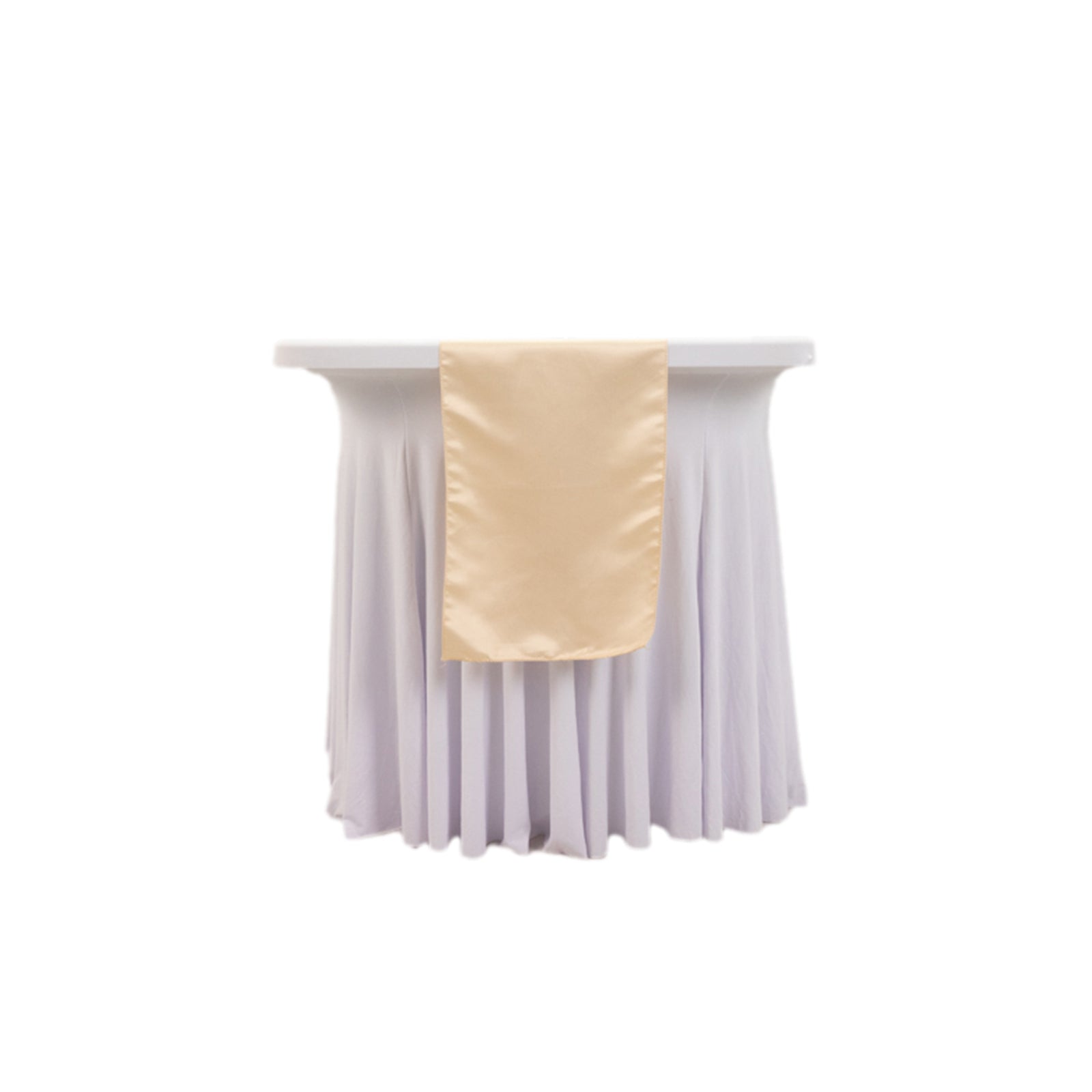 Lamour Satin 12"x108" Table Runner Beige - Smooth & Lustrous Finish - Bell Racket Store