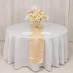 Lamour Satin 12"x108" Table Runner Beige - Smooth & Lustrous Finish - Bell Racket Store