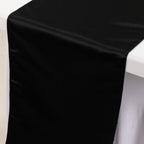 Lamour Satin 12"x108" Table Runner Black - Smooth & Lustrous Finish - Bell Racket Store