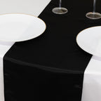 Lamour Satin 12"x108" Table Runner Black - Smooth & Lustrous Finish - Bell Racket Store