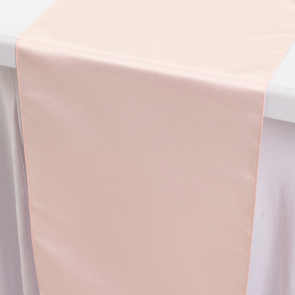Lamour Satin 12"x108" Table Runner Blush - Smooth & Lustrous Finish - Bell Racket Store
