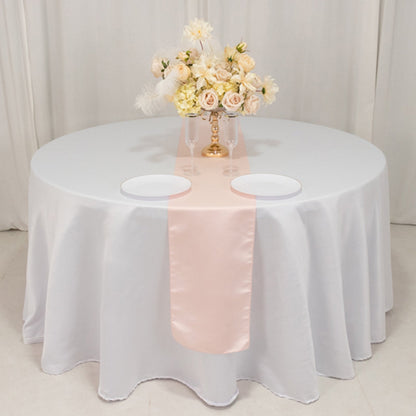 Lamour Satin 12"x108" Table Runner Blush - Smooth & Lustrous Finish - Bell Racket Store