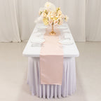 Lamour Satin 12"x108" Table Runner Blush - Smooth & Lustrous Finish - Bell Racket Store
