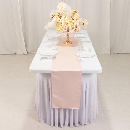 Lamour Satin 12"x108" Table Runner Blush - Smooth & Lustrous Finish - Bell Racket Store
