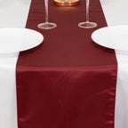 Lamour Satin 12"x108" Table Runner Burgundy - Smooth & Lustrous Finish - Bell Racket Store