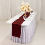 Lamour Satin 12"x108" Table Runner Burgundy - Smooth & Lustrous Finish - Bell Racket Store