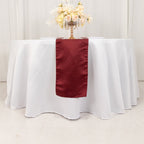 Lamour Satin 12"x108" Table Runner Burgundy - Smooth & Lustrous Finish - Bell Racket Store