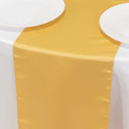 Lamour Satin 12"x108" Table Runner Champagne - Smooth & Lustrous Finish - Bell Racket Store
