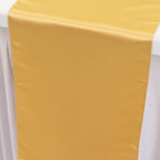 Lamour Satin 12"x108" Table Runner Champagne - Smooth & Lustrous Finish - Bell Racket Store