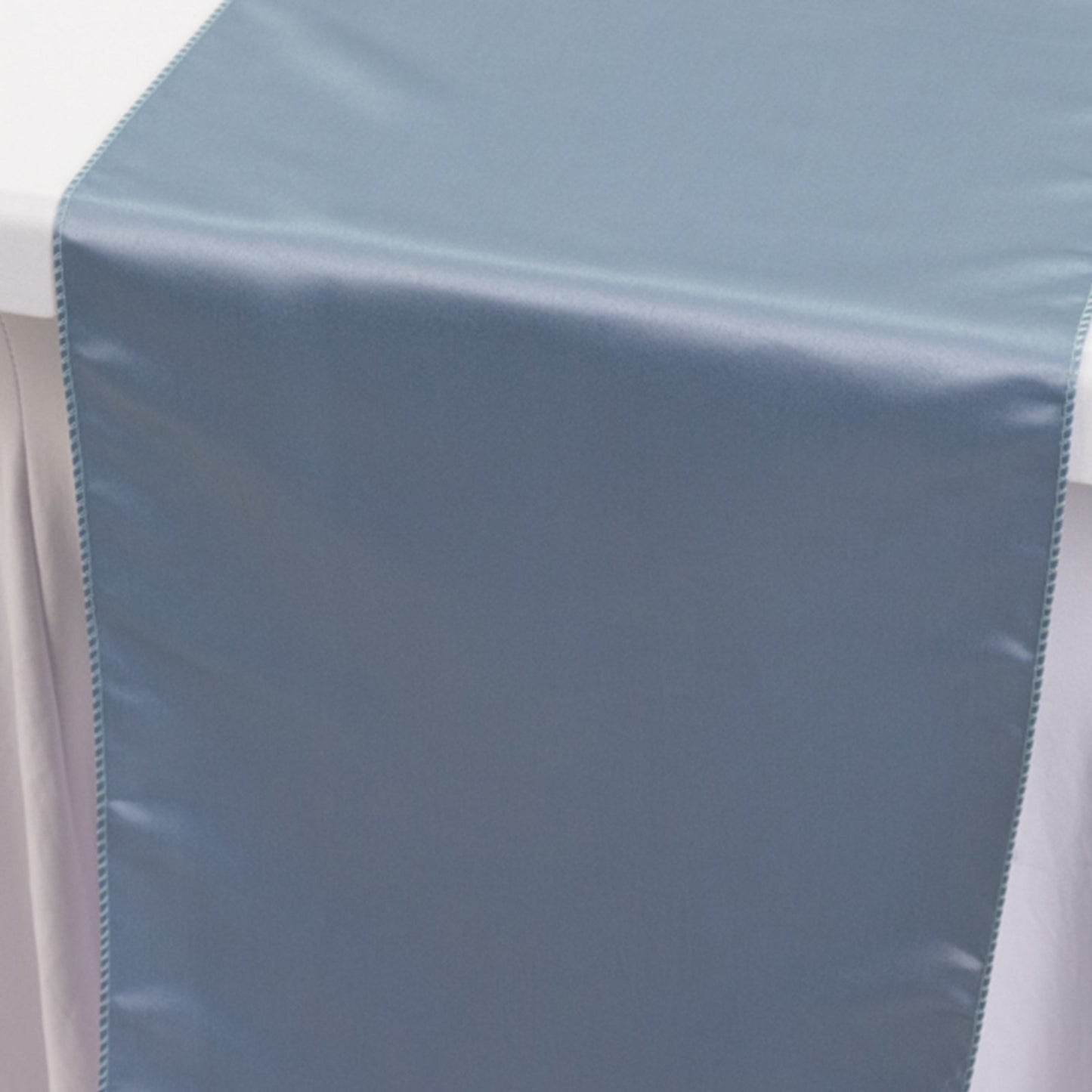 Lamour Satin 12"x108" Table Runner Dusty Blue - Smooth & Lustrous Finish - Bell Racket Store