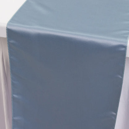 Lamour Satin 12"x108" Table Runner Dusty Blue - Smooth & Lustrous Finish - Bell Racket Store