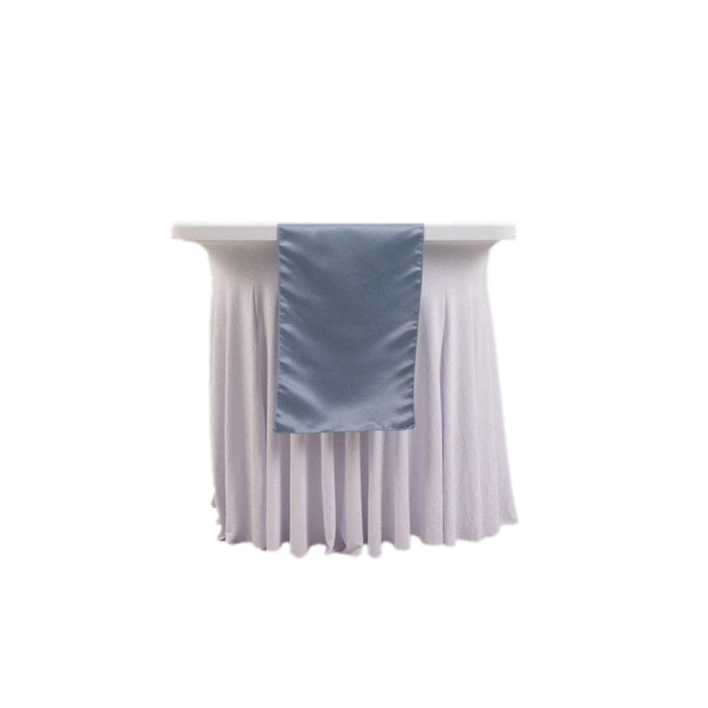 Lamour Satin 12"x108" Table Runner Dusty Blue - Smooth & Lustrous Finish - Bell Racket Store