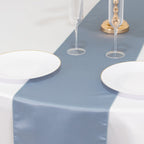 Lamour Satin 12"x108" Table Runner Dusty Blue - Smooth & Lustrous Finish - Bell Racket Store
