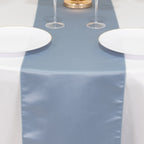 Lamour Satin 12"x108" Table Runner Dusty Blue - Smooth & Lustrous Finish - Bell Racket Store