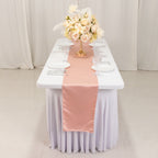 Lamour Satin 12"x108" Table Runner Dusty Rose - Smooth & Lustrous Finish - Bell Racket Store