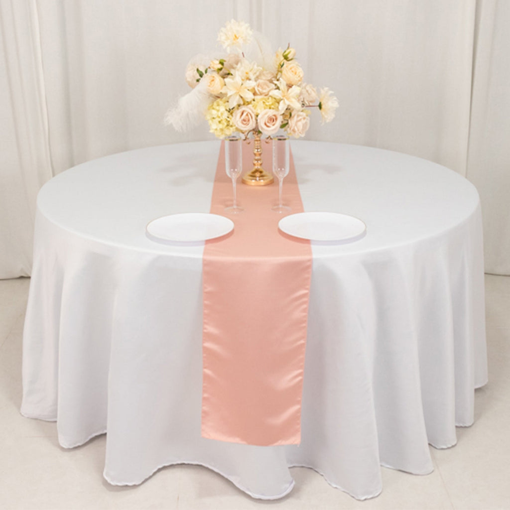 Lamour Satin 12"x108" Table Runner Dusty Rose - Smooth & Lustrous Finish - Bell Racket Store