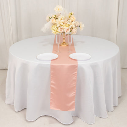 Lamour Satin 12"x108" Table Runner Dusty Rose - Smooth & Lustrous Finish - Bell Racket Store