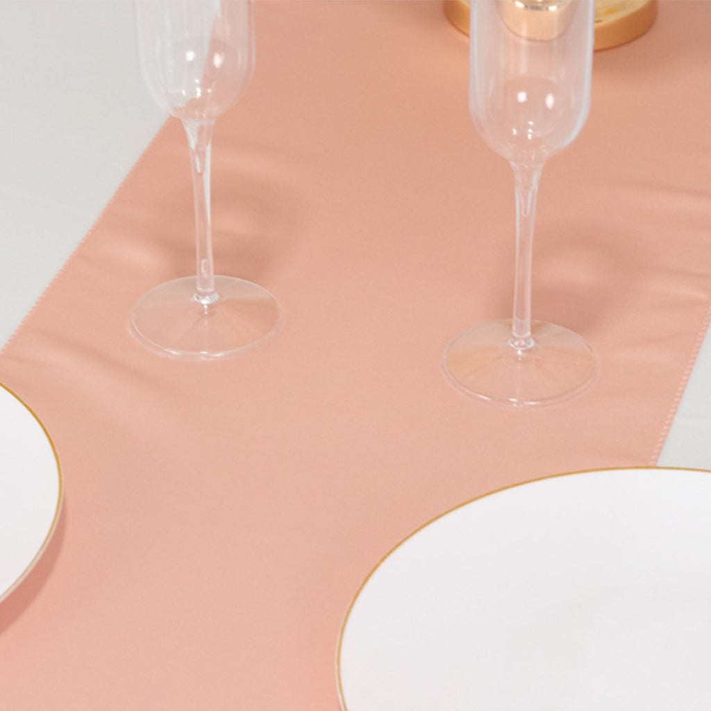 Lamour Satin 12"x108" Table Runner Dusty Rose - Smooth & Lustrous Finish - Bell Racket Store